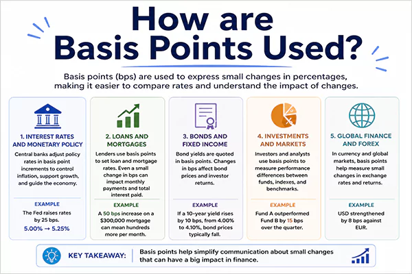 How are basis points used